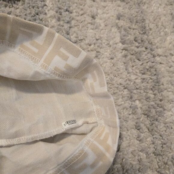 Fendi Roma Cotton T-Shirt Oversized Allover Logo Print FF Motif Italy Mens L - Picture 9 of 10